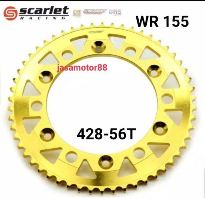 GEAR GIR GIGI TARIK BELAKANG WR155 WR 155 428 56 T GOLD EDITION