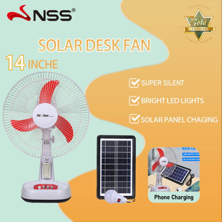 Nss Solar Fan Inch Rechargeable Fan Solar Electric Fan With Led