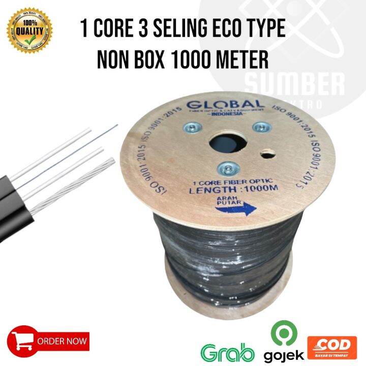 GLOBAL KABEL FO 1 CORE 3 SELING 1 KM 1000 METER DROPCORE CABLE FIBER