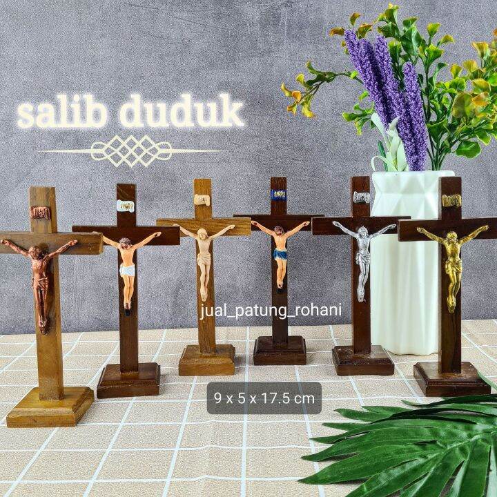 Salib Duduk Meja Yesus Kayu Cm Lazada Indonesia