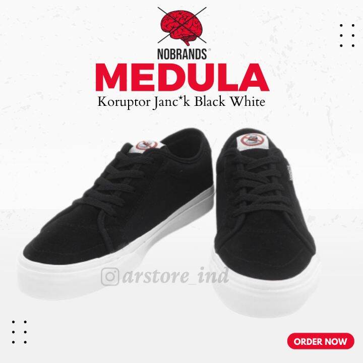 Sepatu Suede Nobrands Medula Korjan Bw Korupt R Janc K Black White