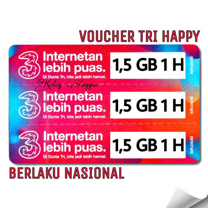 VOUCHER TRI HAPPY 1 5 GB 1 HARI BERLAKU NASIONAL Lazada Indonesia