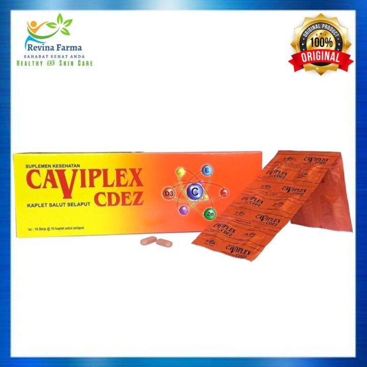 Caviplex CDEZ 1 Strip Isi 10 Kaplet Vitamin C D3 400IU E Zinc 100