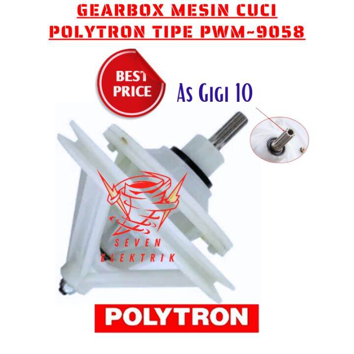 Gearbox Mesin Cuci Polytron 2 Tabung Type PWM 9058 As Besi Gerigi 10