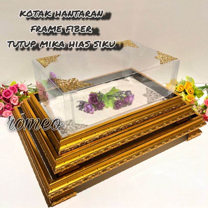 Kotak Seserahan Frame Fiber Mewah 1 Set Isi 3 Hantaran Pernikahan Tutup