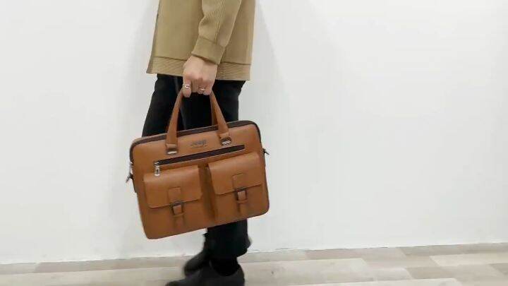 JEEP BULUO Brand Man Business Briefcase Bag Split Leather High Quality