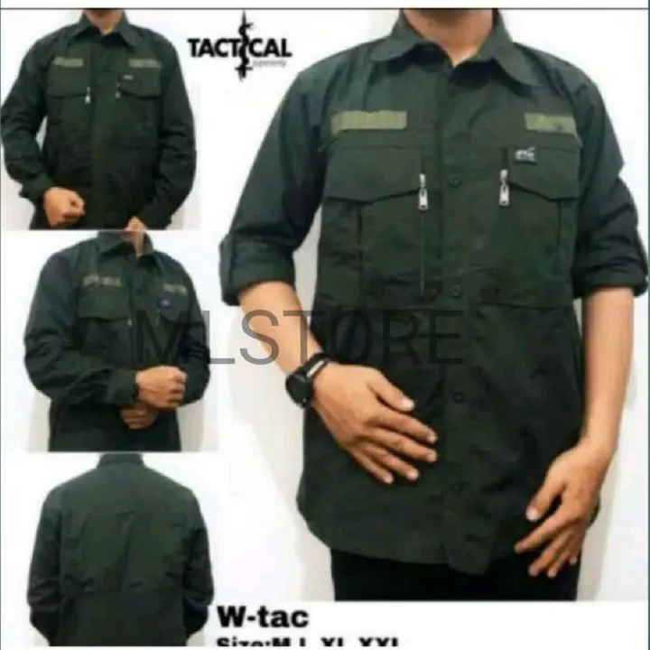 Kemeja W Tac Tactical Lengan Panjang Kemeja Lapangan Lazada Indonesia