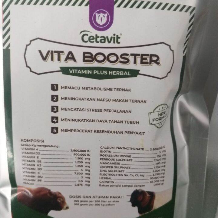 Vita Booster Gr Vitamin Hewan Ternak Untuk Sapi Kambing Domba