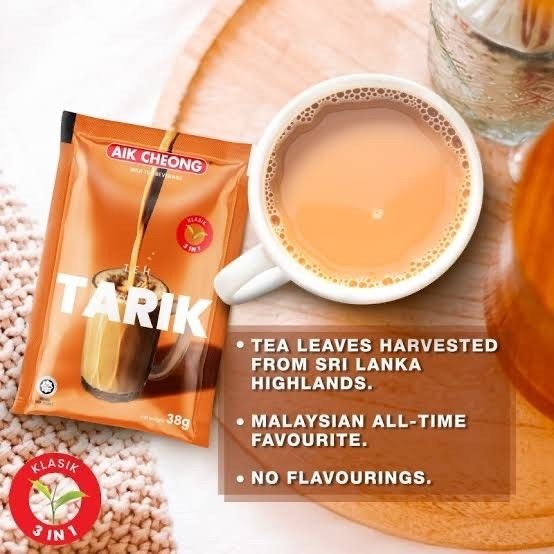 AIK CHEONG Teh Tarik Malaysia 5 Sachet Milk Tea Beverage Teh 3 In 1