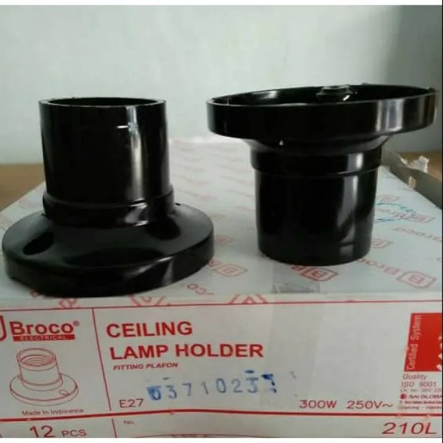 Fiting Fitting Lampu Plafon E Bulat Broco Hitam L Standar Sni