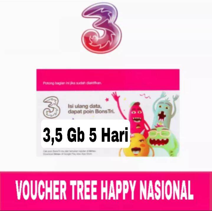 Voucher Tree Happy 3 5 Gb 5 Hari Nasional Lazada Indonesia