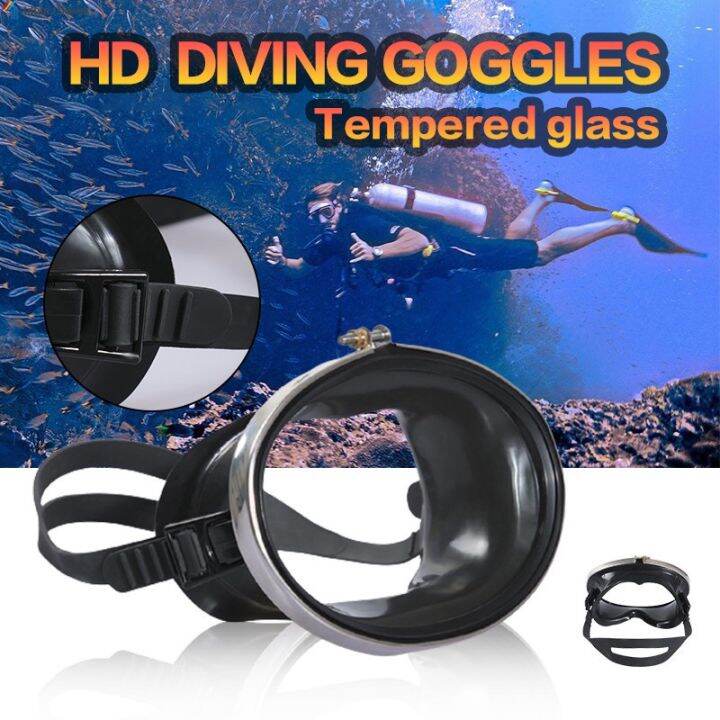 Scuba Diving Mask Classic Freediving Mask Retro Anti Fog Tempered Glass