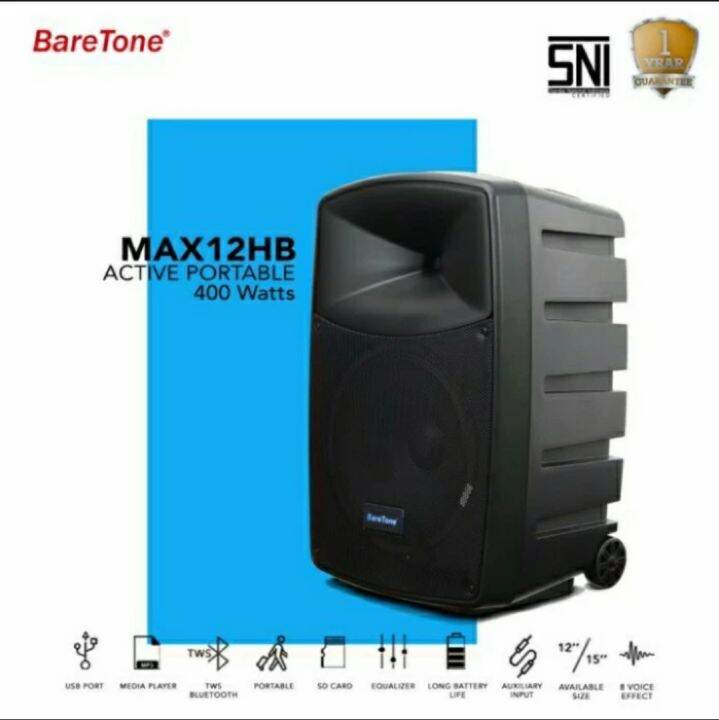 Speaker Aktif Portable Baretone 12 Inch MAX12HB Max 12hb Original