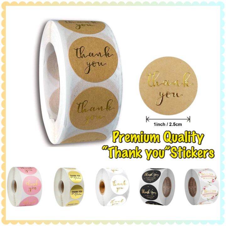 Pcs Roll Thank You Stickers Premium Quality Mm Diameter