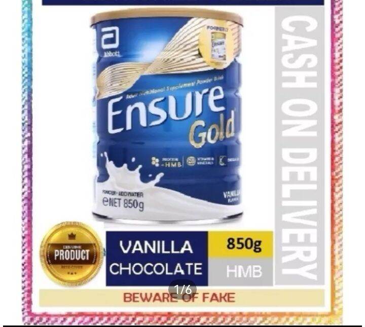 Ensure Gold HMB 850g Vanilla Chocolate Wheat Strawberry Aug2024COD