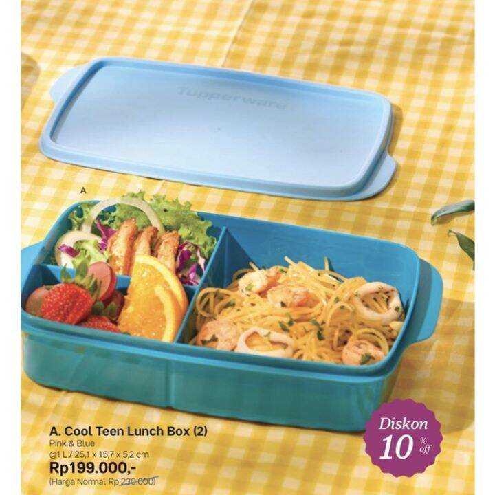 Cool Teen Lunch Box Tempat Makan Tupperware Bersekat Pcs Lazada