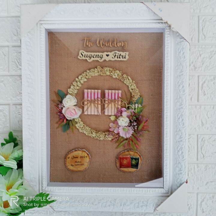 Souvenir Mahar Pernikahan Bingkai Uang Cantik Custom Unik Elegan