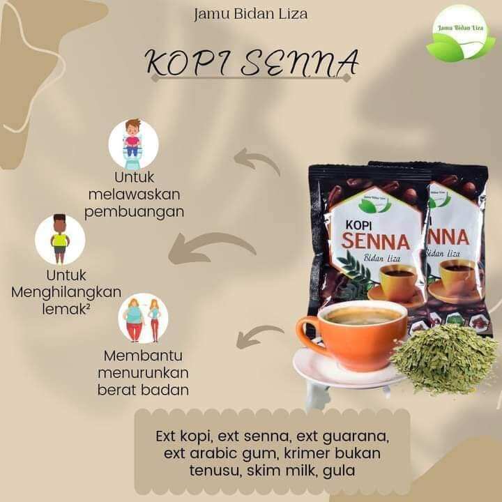 Kopi Senna Bidan Liza 5sachet Kopi Detox Kopi Kurus Slimming Coffee