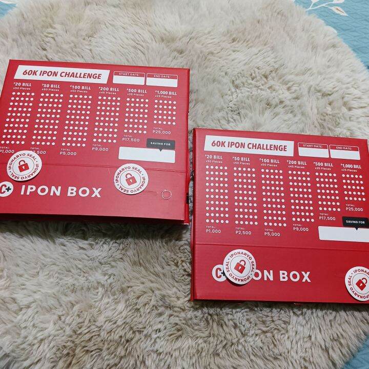 2PC 60K Ipon Box Challenge Alkansiya By Chinkee Tan Lazada PH