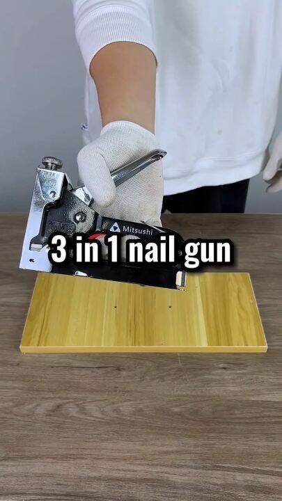 Free Nail Mitsushi 3In1 Gun Tacker Heavy Duty Nail Staple Metal