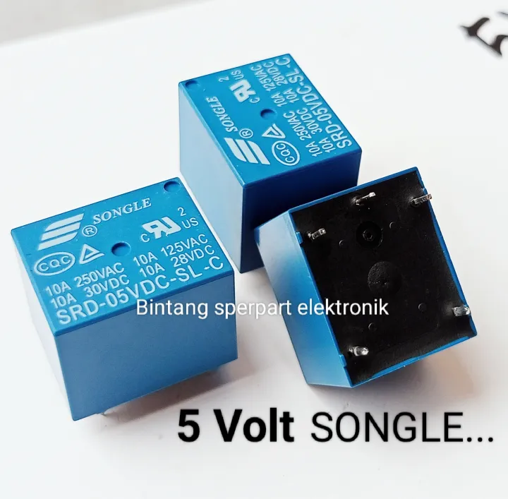 RELAY SONGLE 5 VOLT 5 PIN RELAY 5VOLT 5PIN RELAY SONGLE 5V 5 KAKI RELAY