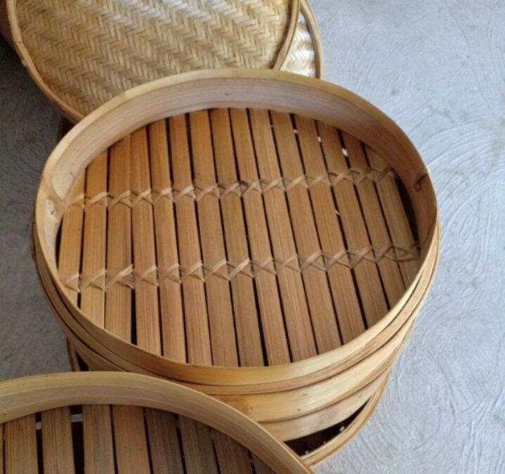 Klakat Bambu Dimsum Kukusan Bambu Cm Wadah Dan Tutup Lazada