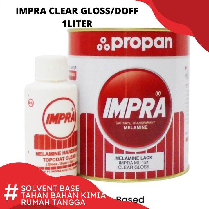 Cat Kayu Clear Gloss Impra Propan Solvent Base Campuran Thinner Liter