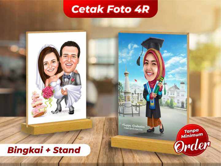 Cetak Foto Custom Stand Kayu Lazada Indonesia