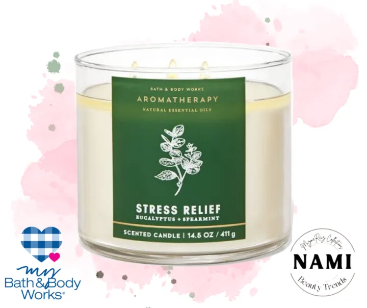 Stress Relief Eucalyptus Spearmint Wick Scented Candle Bath And Body