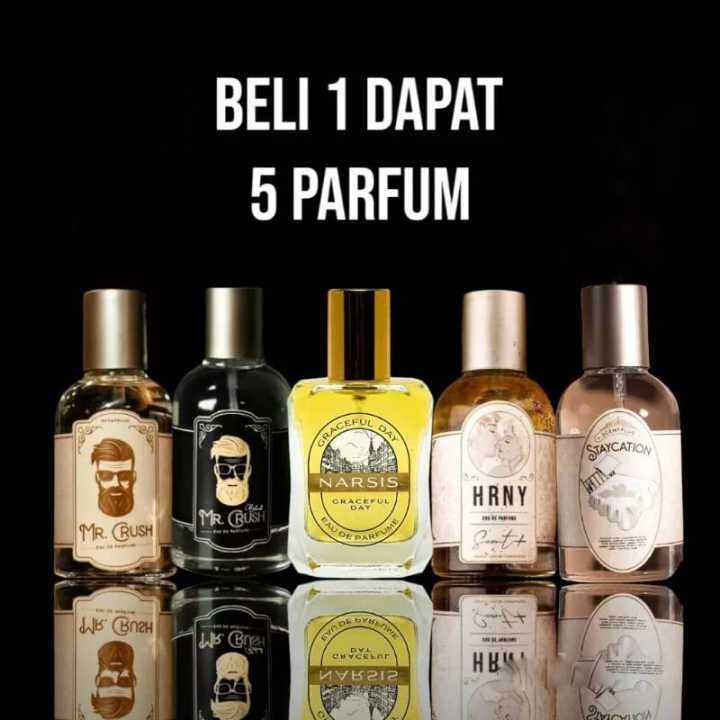 PROMO BELI 1 DAPAT 5 VARIAN PARFUM NARSIS MR CRUSH BLACK MR CRUSH