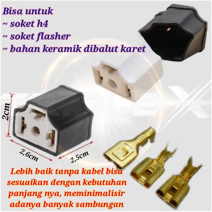 Soket H Keramik Socket Lampu Depan Utama Ceramic Skun Sekun Seal Beam