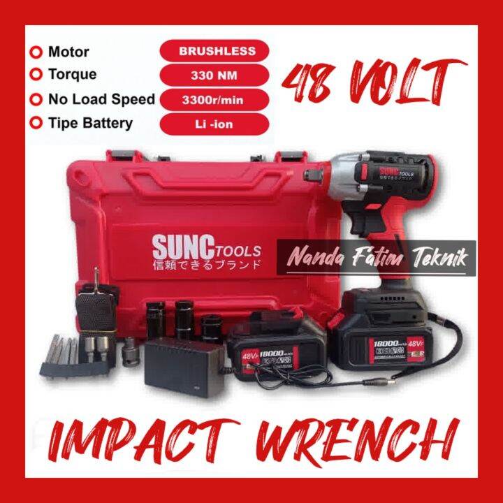 PEMBUKA BAUT Impek Impak Impact Wrench Bor Cordless Type 48Vf BATERAI 2