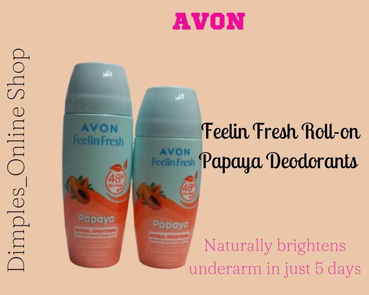 Avon Feelin Fresh Natural Brightening Papaya Anti Perspirant Roll On