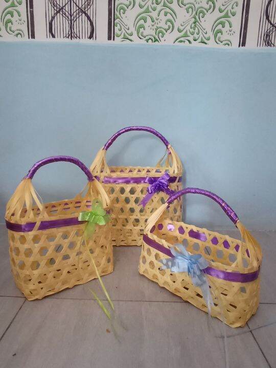 Tas Keranjang Anyaman Bambu Tas Hamper Tas Parsel Tas Kado