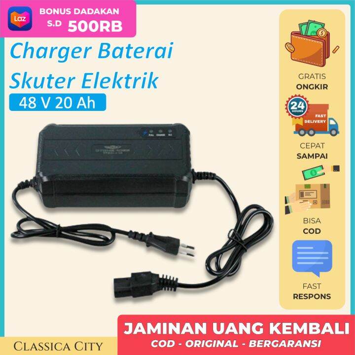 Charger Aki Motor Listrik Baterai Konverter Motor 48V 20Ah Charger