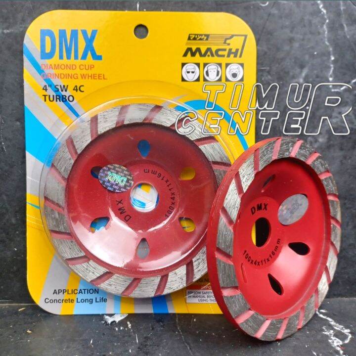 Mata Gerinda Poles Mangkok Turbo 4 Inch DMX Diamond Cup Grinding Wheel