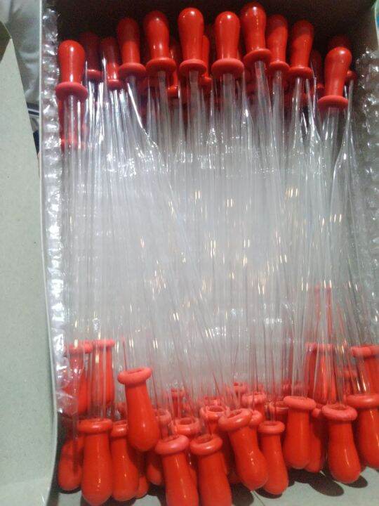 Pipet Tetes Pippete Pipet Kaca Panjang Cm Cm Dot Merah Isi Pcs