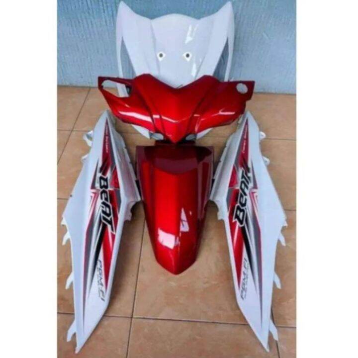 Full Body Honda Beat Paket Body Beat Fi Merah Putih Plus Stripping