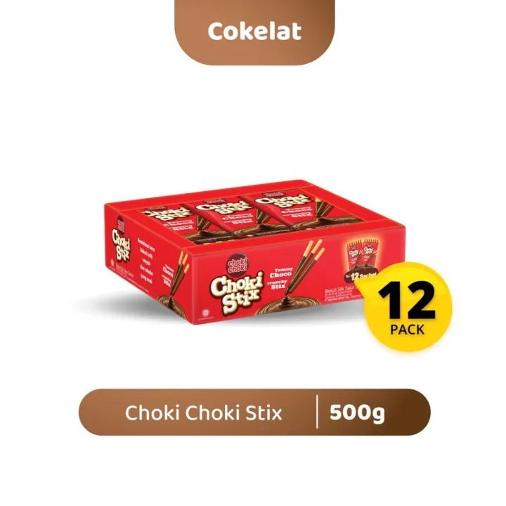 Choki Choki Stick Biskuit Stik Salut Cokelat Chunchy Stick Yummy