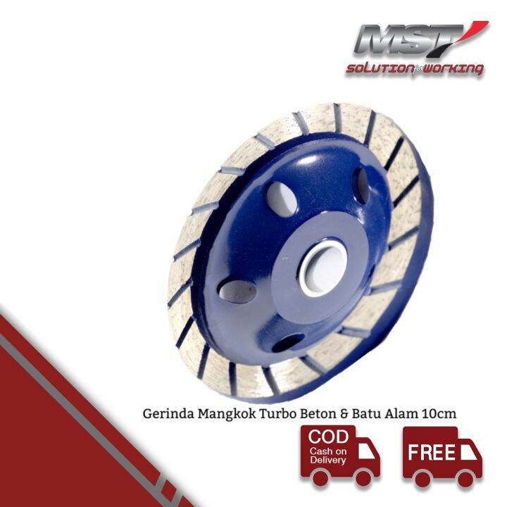 MST Mata Gerinda Mangkok Turbo 4 100mm Blue Turbo Diamond Cup Wheel