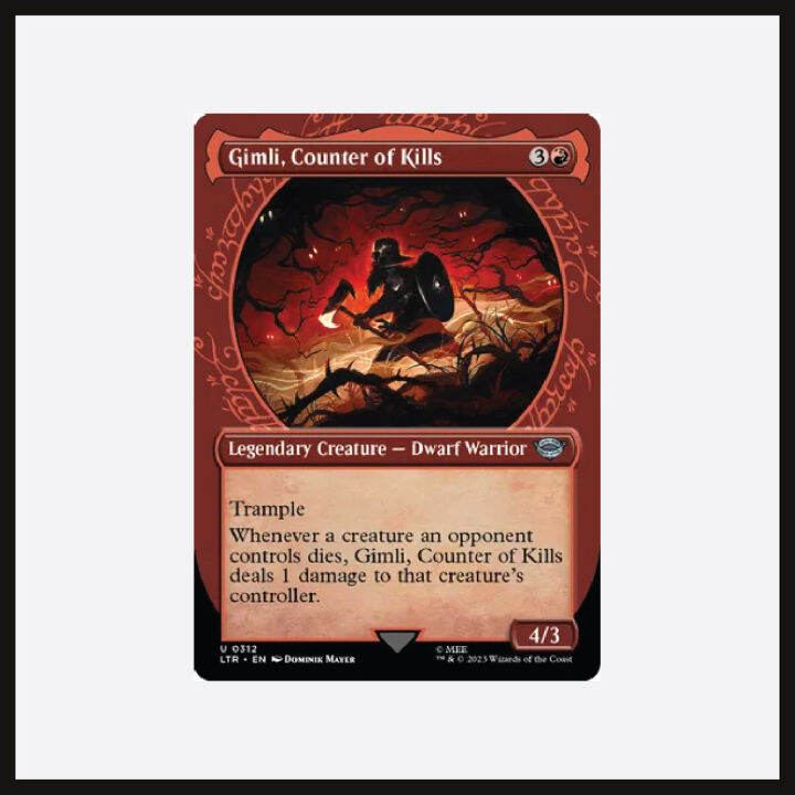 MTG Creature Red Gimli Counter Of Kills Showcase Magic The