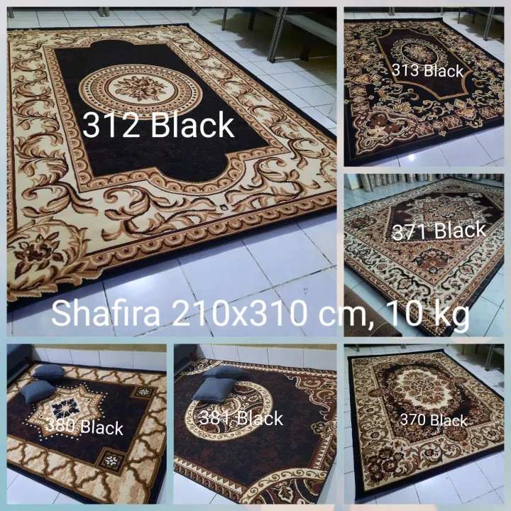 Karpet Permadani Besar Jumbo Klasik Shafira 210x310 Cm Hitam Coklat