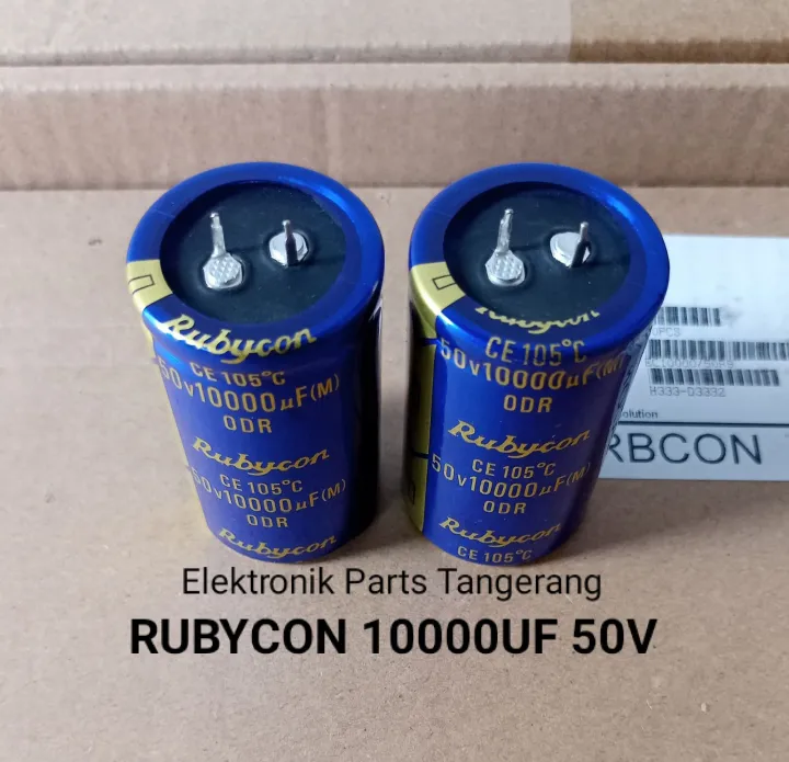 2 BUAH KAPASITOR ELCO 10000UF 50V RUBYCON CAPACITOR ELCO 10000 UF 50V