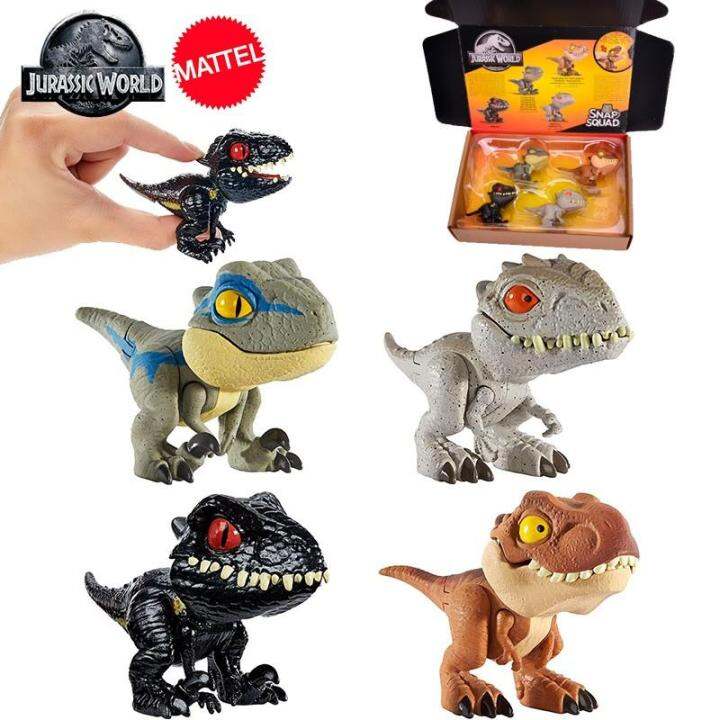 Jurassic World Snap Squad Mini Dinos 4 Pack T Rex Velociraptor Blue