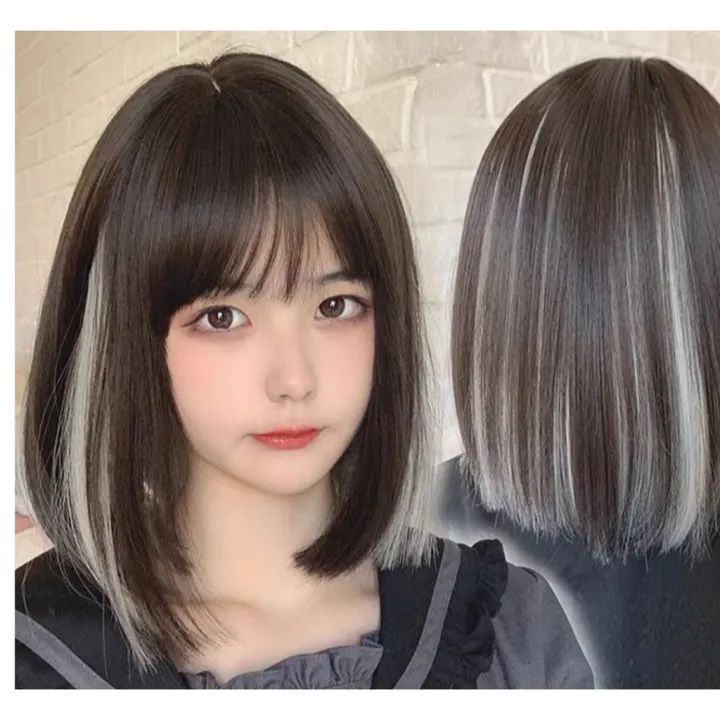 Wig Rambut Model Ombre Layer Sebahu Poni Lurus Lazada Indonesia