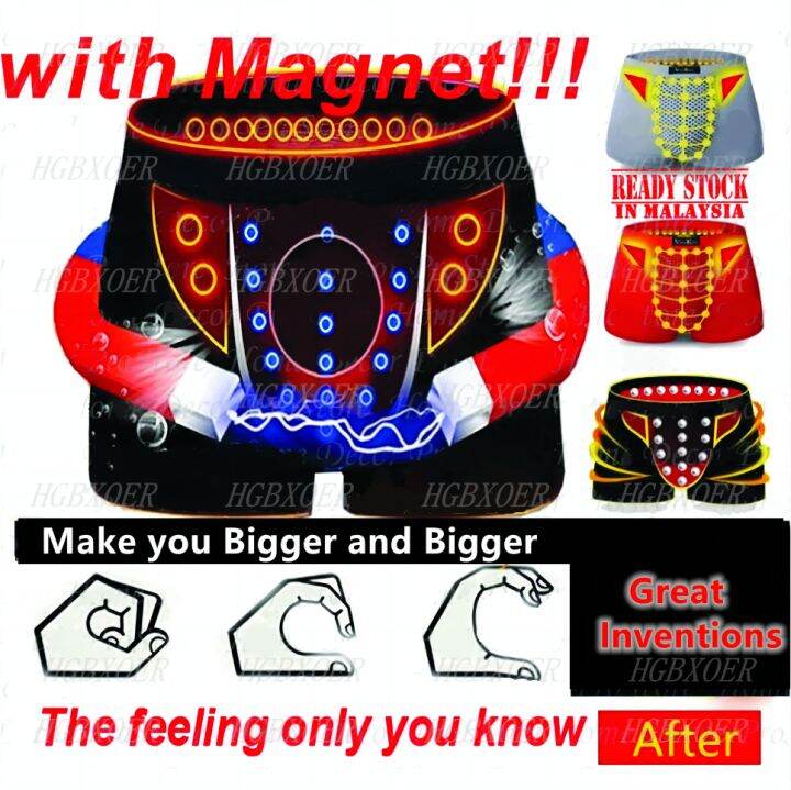 Magnetic Underwear Men Sexy Boxer Brief Shorts Bulge Pouch Male