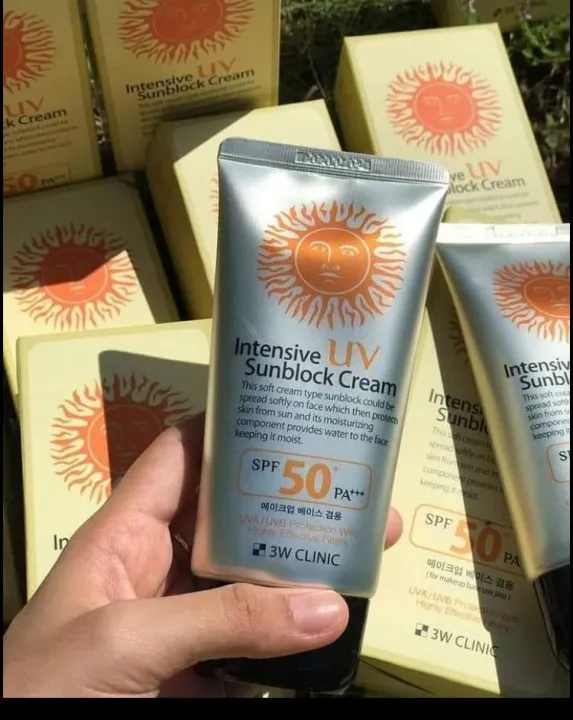 3W Clinic Intensive UV Sun Block Cream Collagen Sunscreen Natural