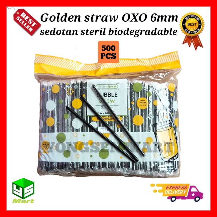 Sedotan Plastik Hitam Steril Lancip Oxo Golden Straw Mm X Cm