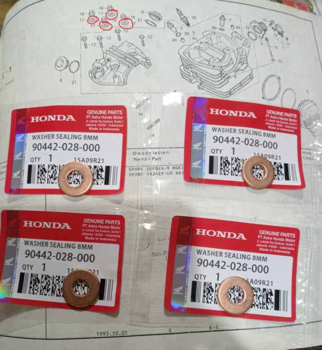 Washer Sealing Mm Atau Ring Tembaga Mur Cylinder Honda Cb Cb