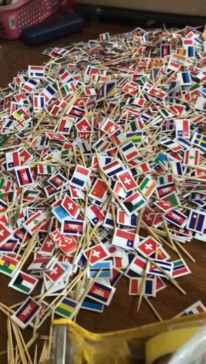 600 PC CAKE TOPPER BENDERA NEGARA NEGARA DUNIA TUSUK GIGI BENDERA